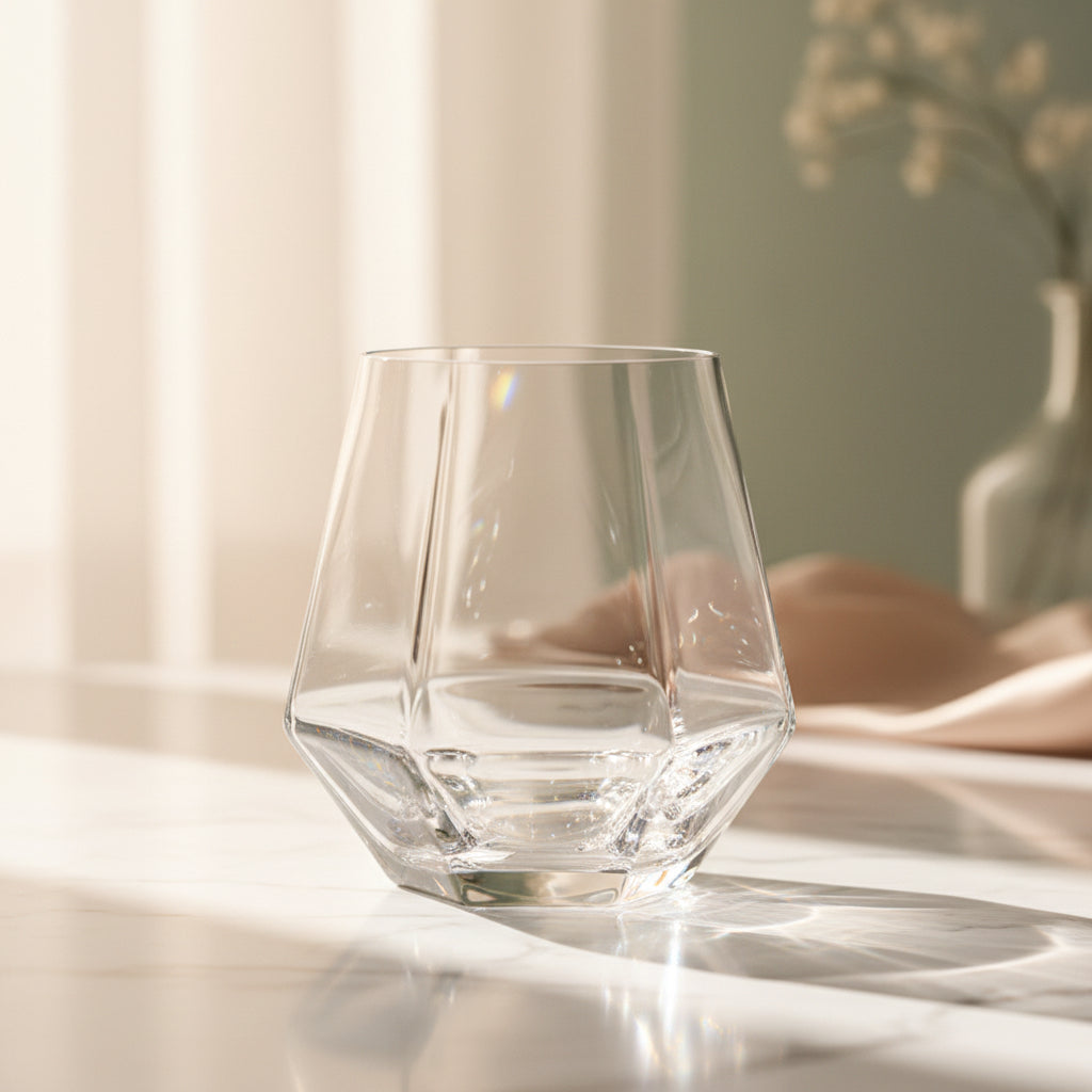 Diamond Shape Multi-Purpose Stemless Drinking Glass