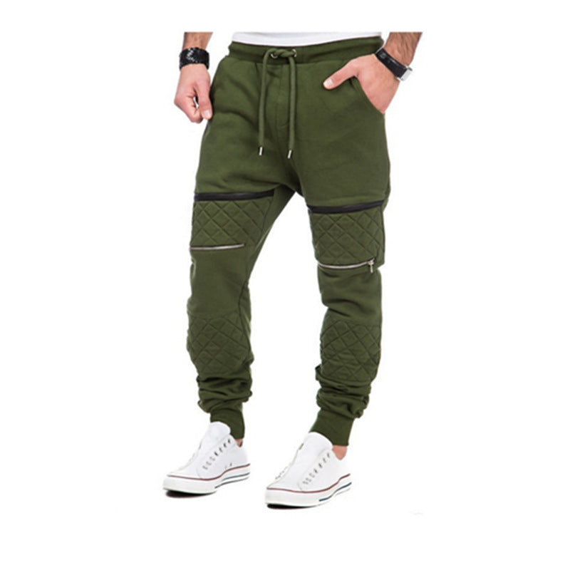 Men's Slim Fit Fleece Joggers with Zipper Panels