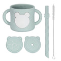 3-in-1 Silicone Training Cup Set - Ergonomic Food-Grade Silicone Includes Straw and Snack Lids Dishwasher Safe