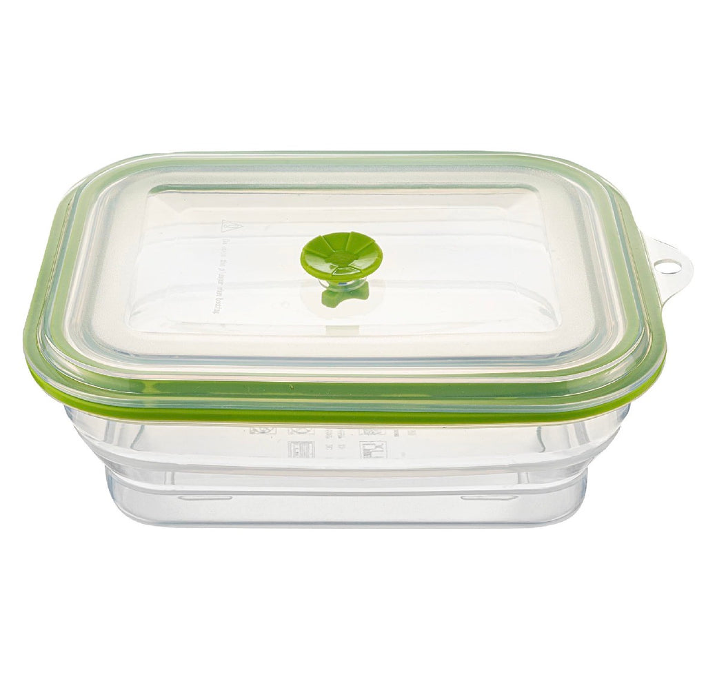 Restaurantware-Fresh Hero 51 Ounce Storage Containers 1 Durable Airtight Food Containers - Microwavable Freezable Green Silicone Collapsible Containers Dishwashable With Vented Lids