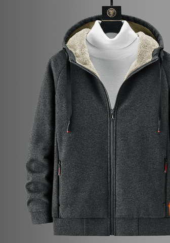 Men's Fleece Hooded Sweater for Autumn and Winter