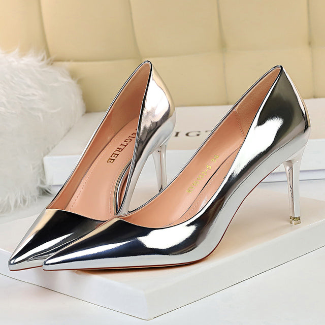 European and American High Heels with Hollow Design