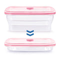 DERUI Collapsible Food Storage Containers Premium Silicone BPA FreeMicrowave and Oven Safe Container with lids For Travel Camping or Baking 1200ml/40.6OZ(Pink1Pack)