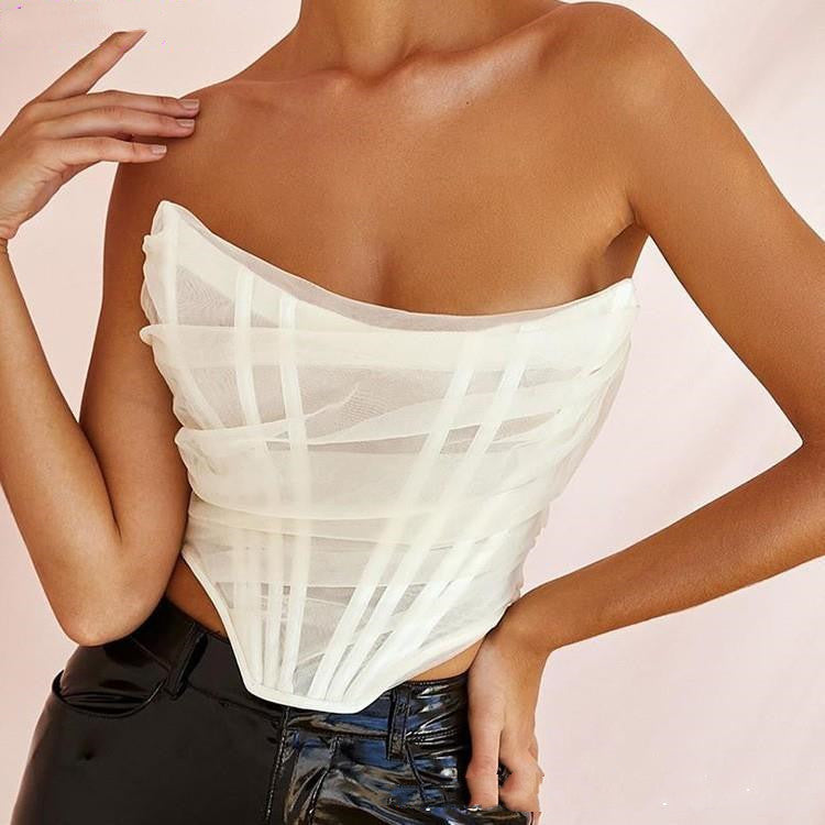 Sleeveless Cryptographic Bustier Top