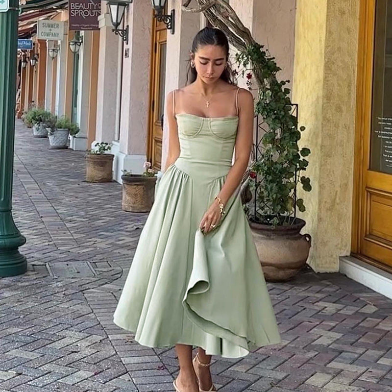 Women's French Retro Strap Dress for Dating
