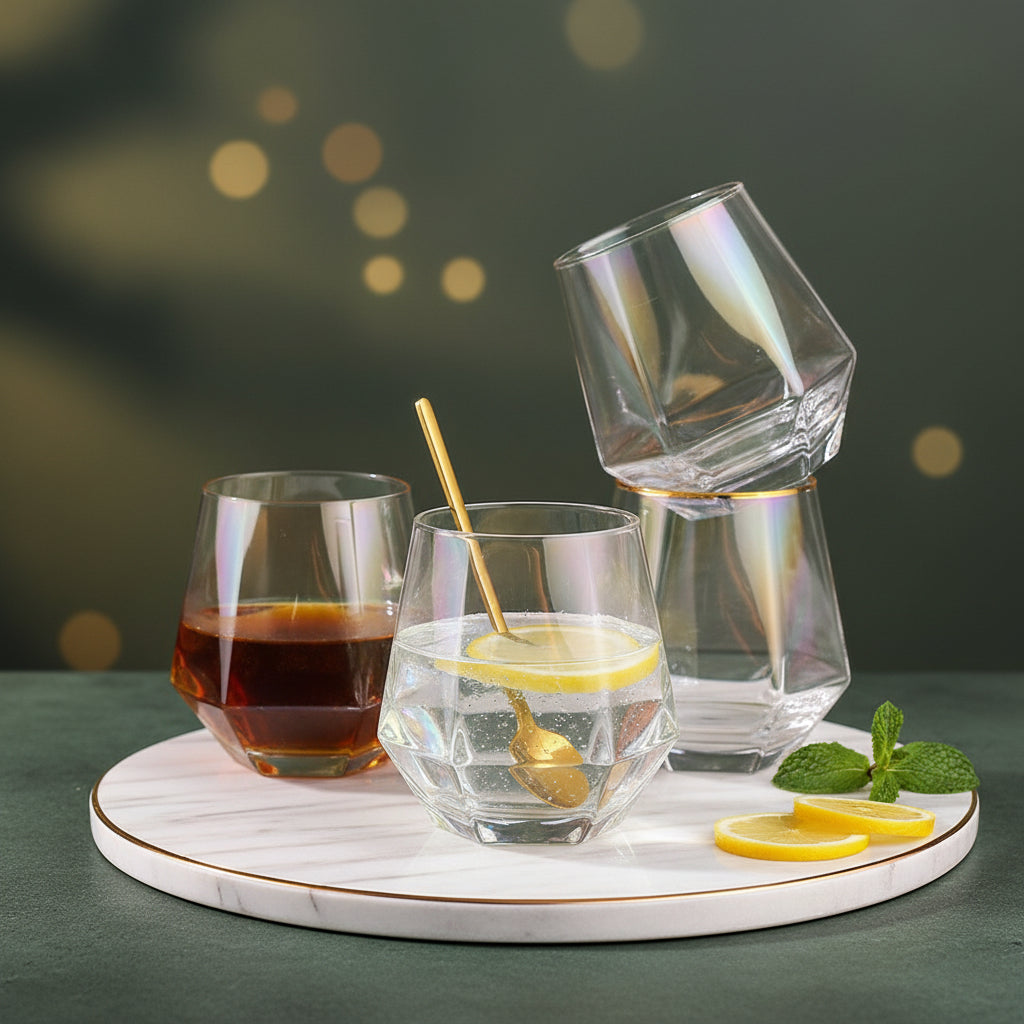 Diamond Shape Multi-Purpose Stemless Drinking Glass