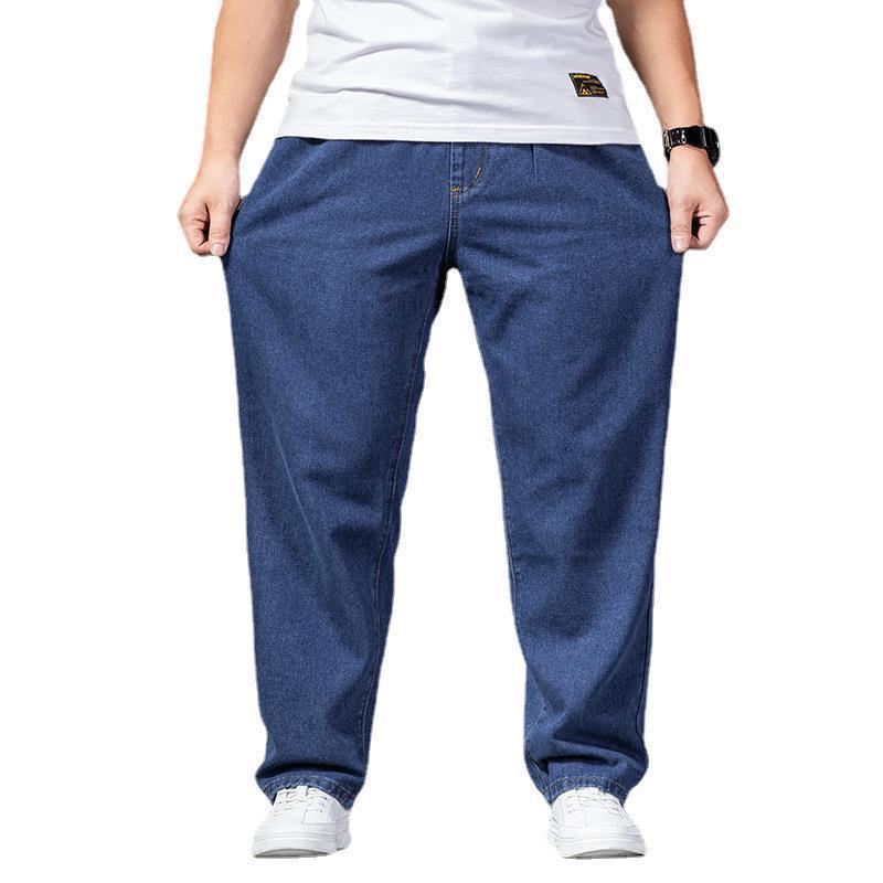Men's Plus Size Wide Leg Straight Jeans for Autumn