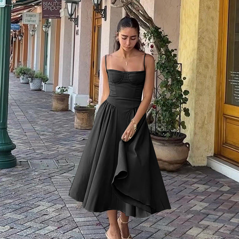 Women's French Retro Strap Dress for Dating