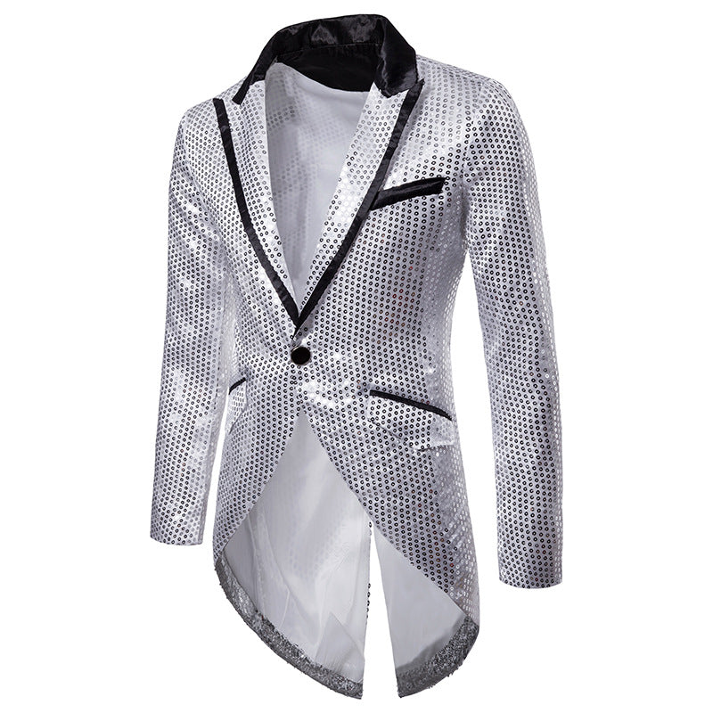 Korean Sequin Suit for Men - Evening Tailcoat Jacket