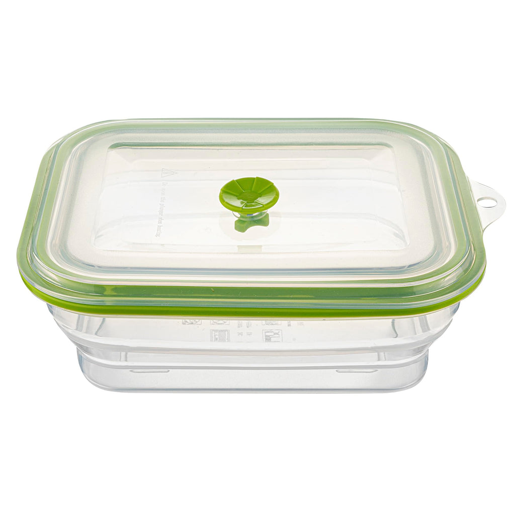 Restaurantware-Fresh Hero 51 Ounce Storage Containers 1 Durable Airtight Food Containers - Microwavable Freezable Green Silicone Collapsible Containers Dishwashable With Vented Lids