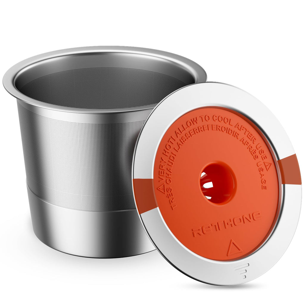 RETHONE Reusable K Cups and Coffee Pods Stainless Steel K Cups for Keurig 2.0 and 1.0 Coffee Makers machine BPA-Free Refillable Coffee Filters (1 PACK)