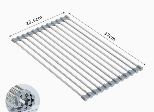 Foldable Stainless Steel Sink Bowl and Dish Rack