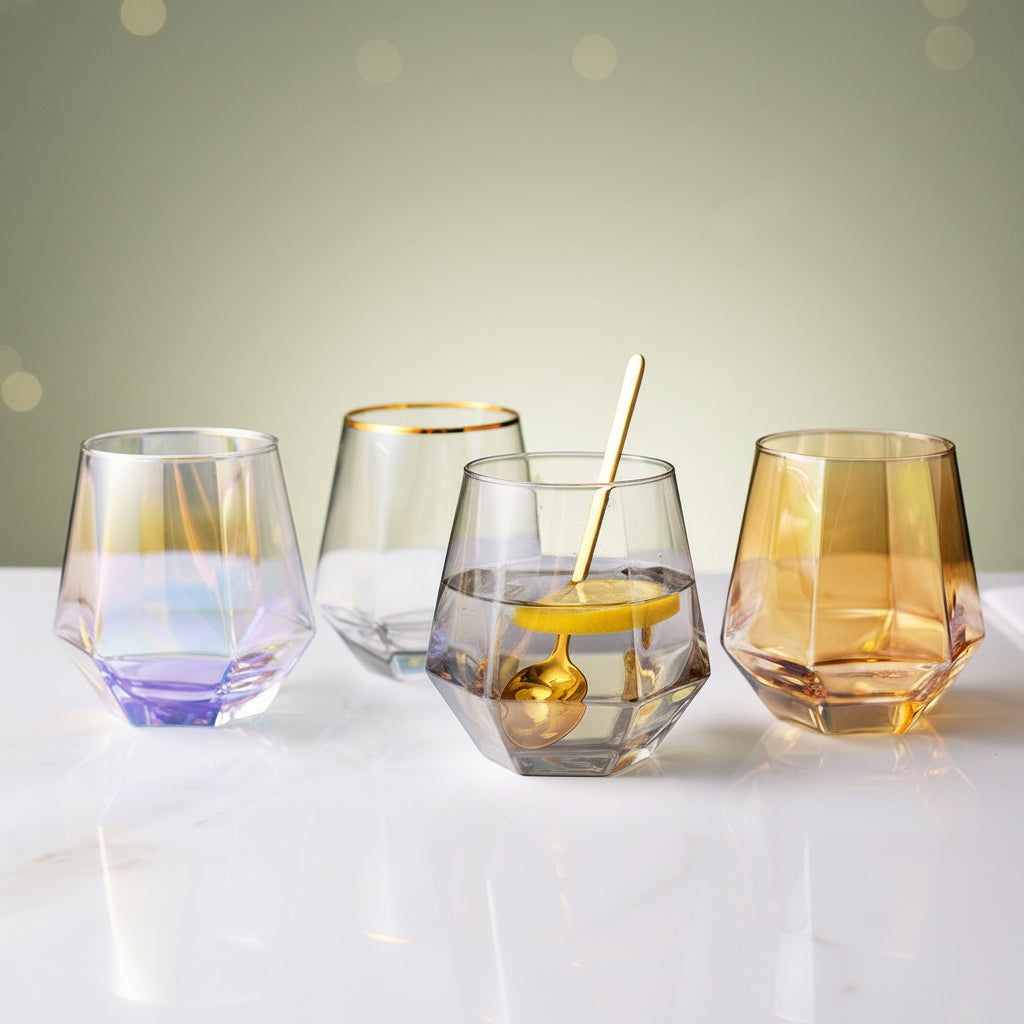 Diamond Shape Multi-Purpose Stemless Drinking Glass