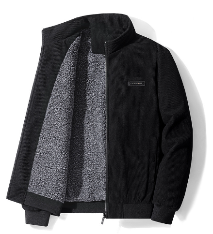 Men's Thickened Corduroy Lamb Coat - Plus Size Winter Jacket