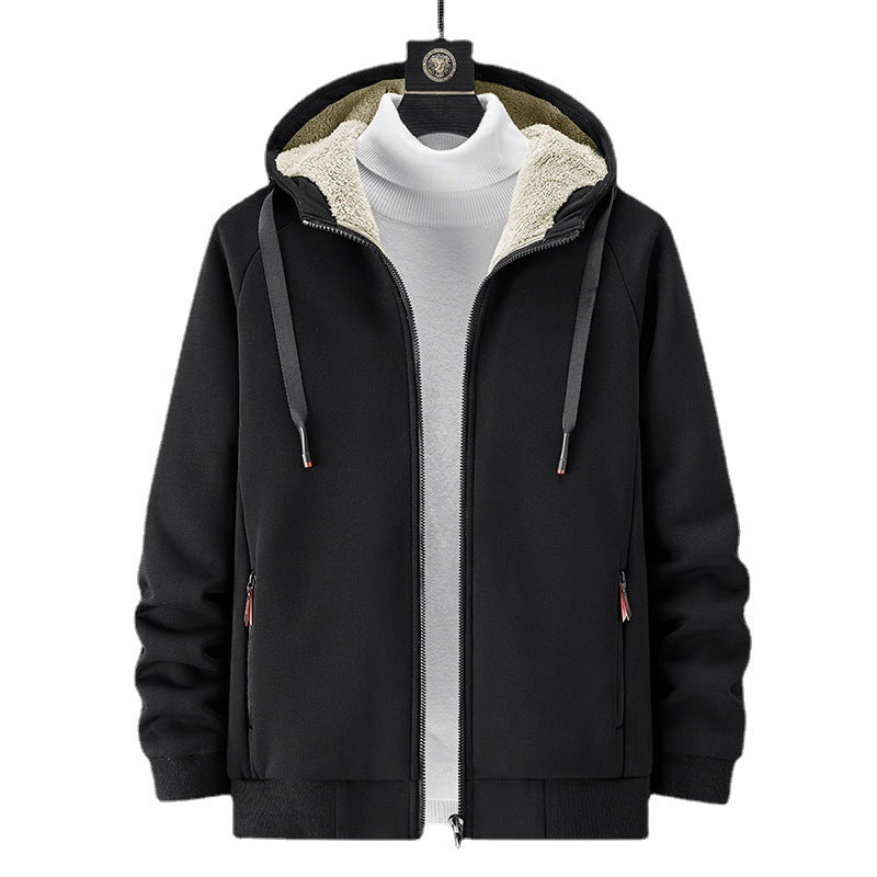 Men's Fleece Hooded Sweater for Autumn and Winter