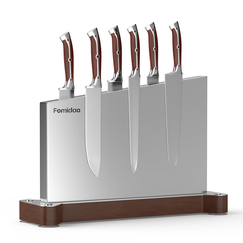 Fomidao Magnetic Knife Holder StandExtra Large Stainless Steel Magnetic Knife Block Without KnivesPower Magnetic Knife Rack StripDouble Sided Magnet Knife Storage Organizer