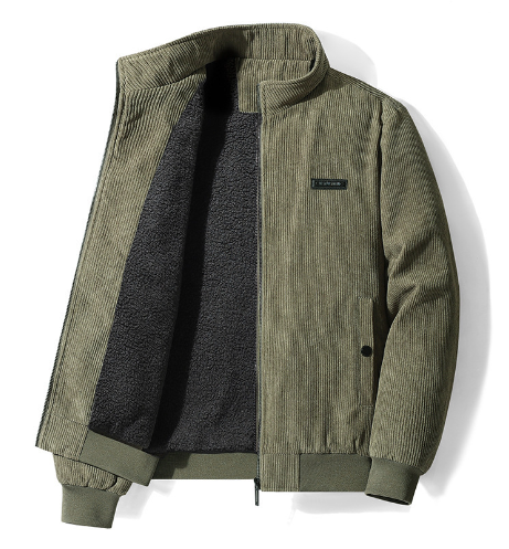 Men's Thickened Corduroy Lamb Coat - Plus Size Winter Jacket