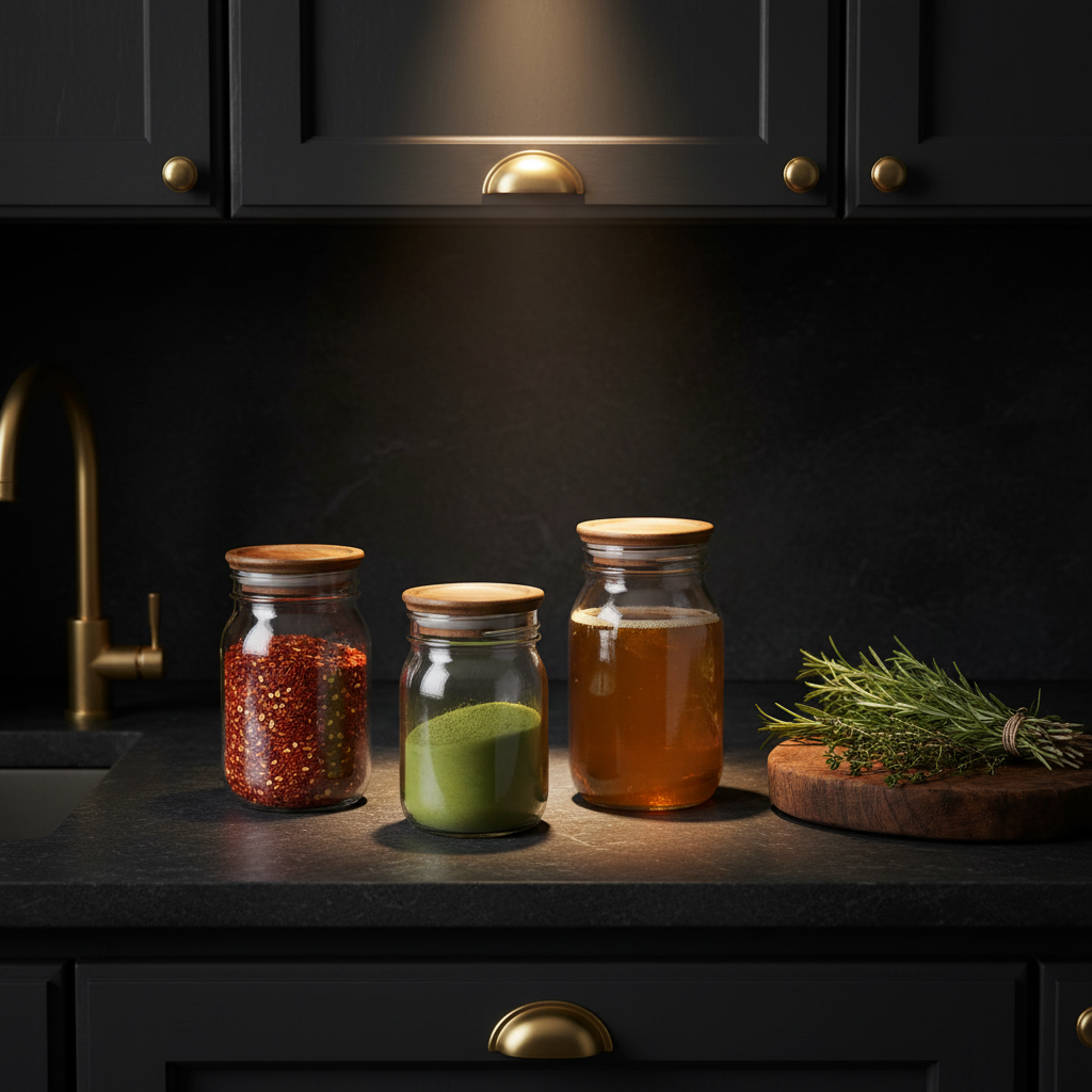Acacia Lids Dark Kitchen