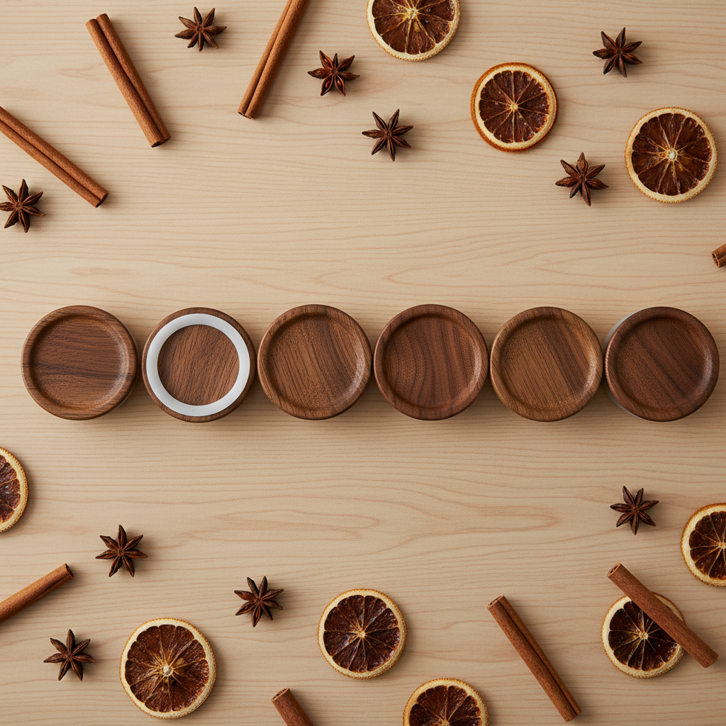 Acacia Lids Flat Lay