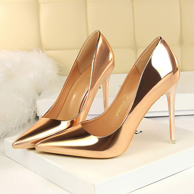 European and American High Heels with Hollow Design