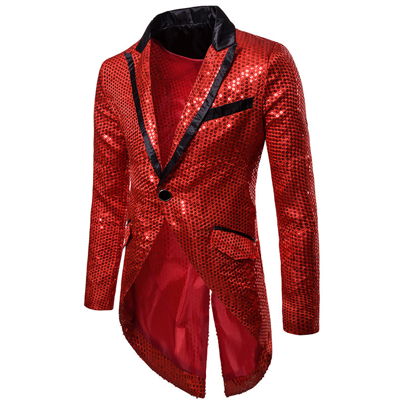 Korean Sequin Suit for Men - Evening Tailcoat Jacket