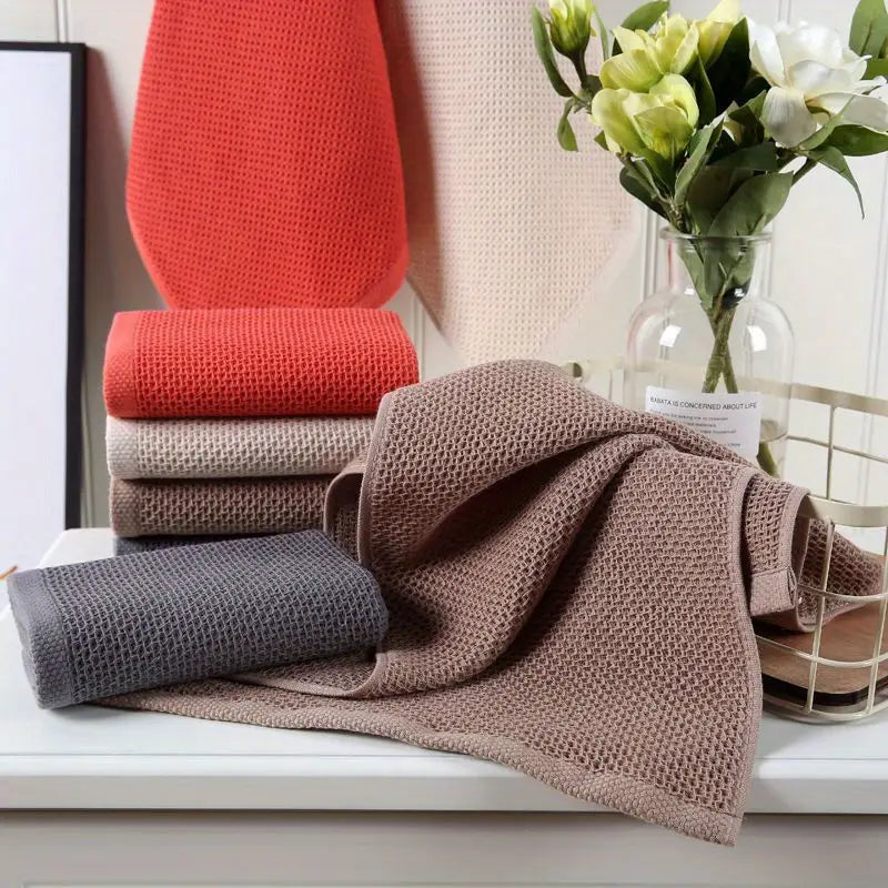Honeycomb Waffle Washcloths - Soft Absorbent Towels