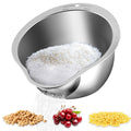 Rice Washer - Rice Washer Strainer Bowl - Rice Drainer Strainer - Fine Mesh Colander - Rice Cleaner Strainer - Colander Bowl for Rice Veggie Fruit Beans - Silver