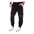 Men's Slim Fit Fleece Joggers with Zipper Panels
