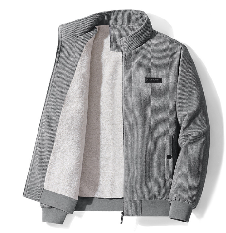 Men's Thickened Corduroy Lamb Coat - Plus Size Winter Jacket