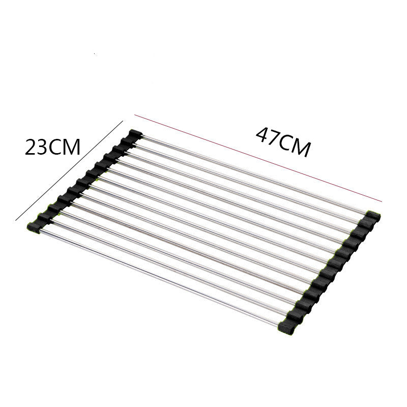Foldable Stainless Steel Sink Bowl and Dish Rack