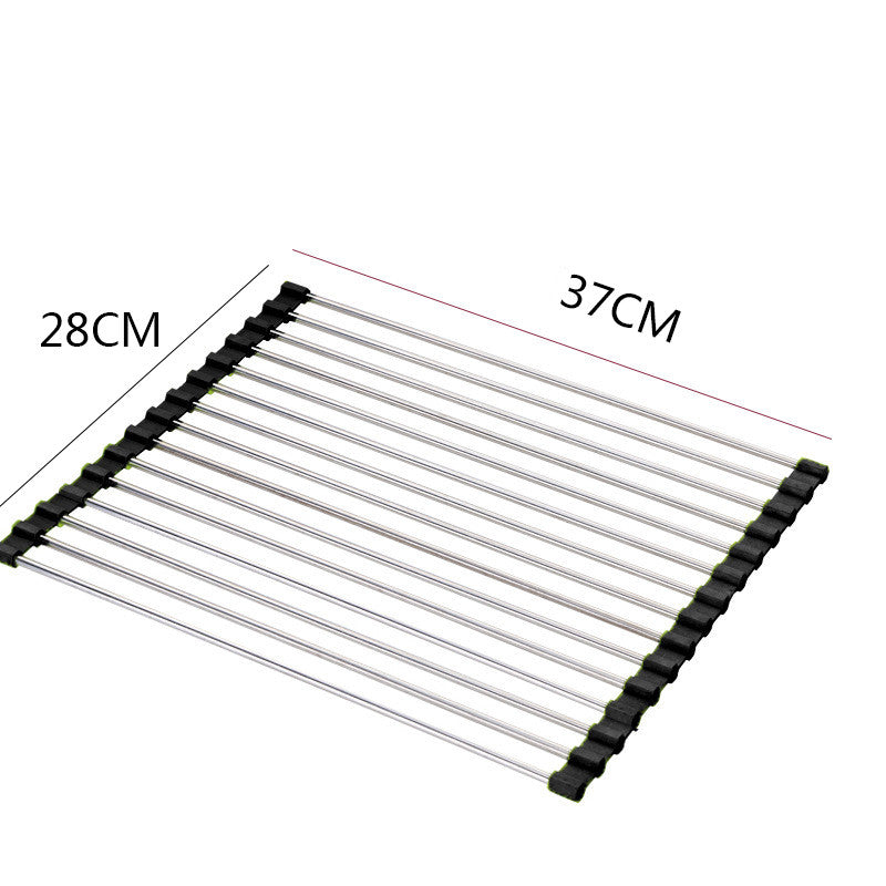 Foldable Stainless Steel Sink Bowl and Dish Rack