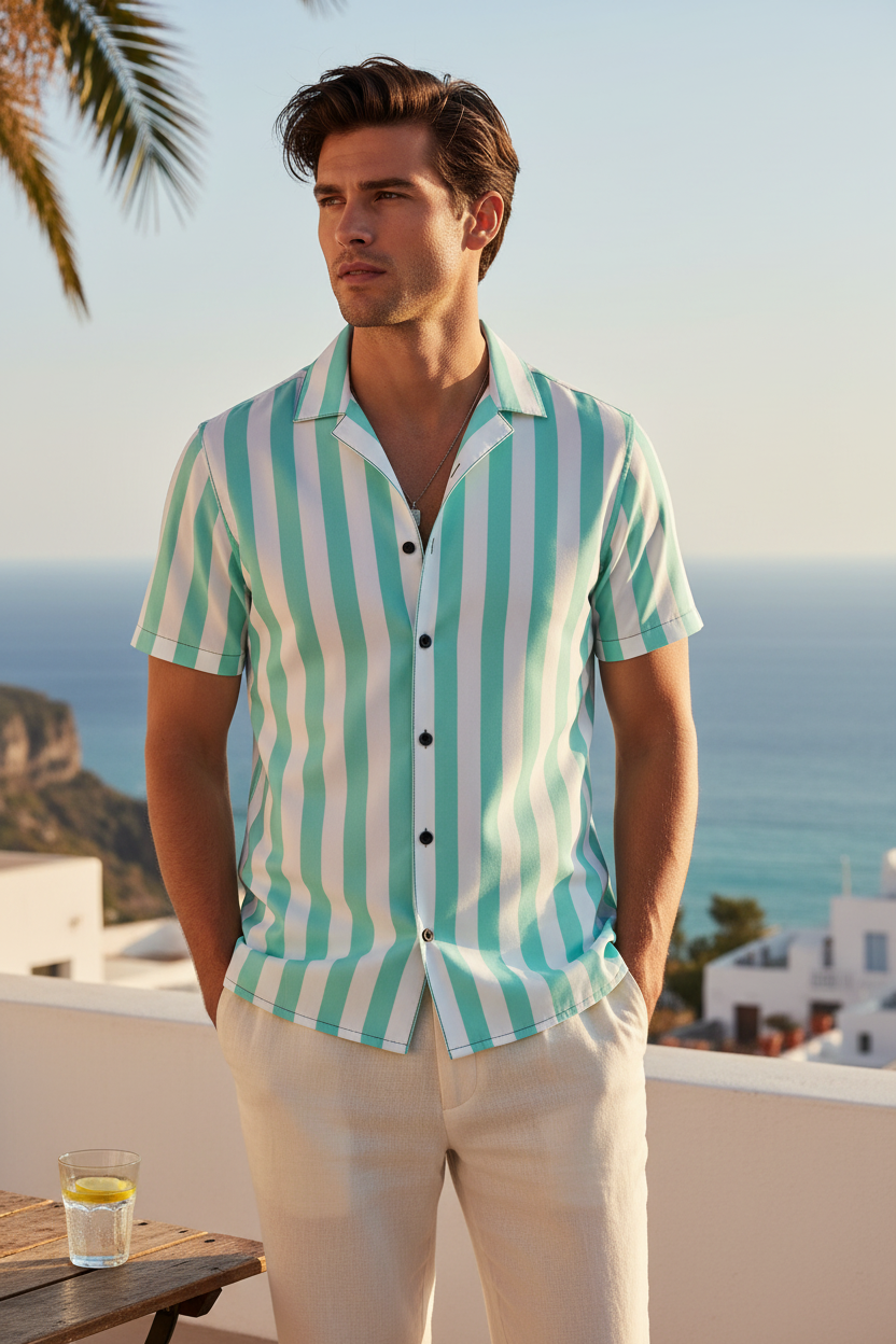 Mint Striped Shirt Editorial