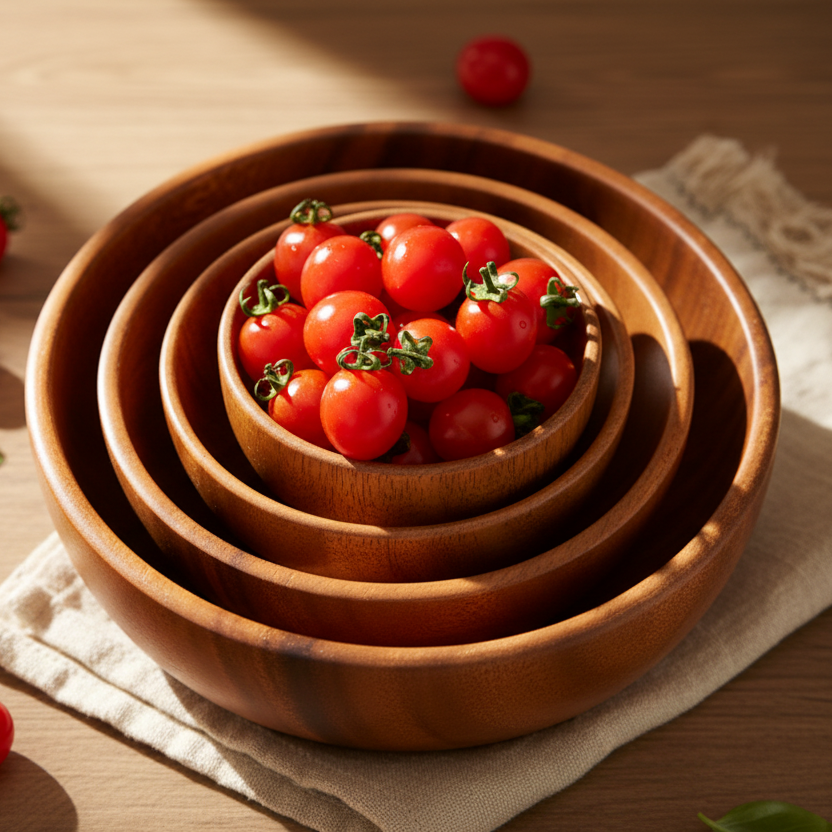 Natural Wood Bowl Set Campaign
